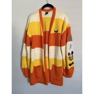 DISNEY Her Universe Cardigan Sweater Halloween Candy Corn Mickey  Size XL